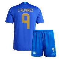 Dres Argentína Julian Alvarez #9 Preč pre deti Copa America 2024 Krátky Rukáv (+ trenírky)